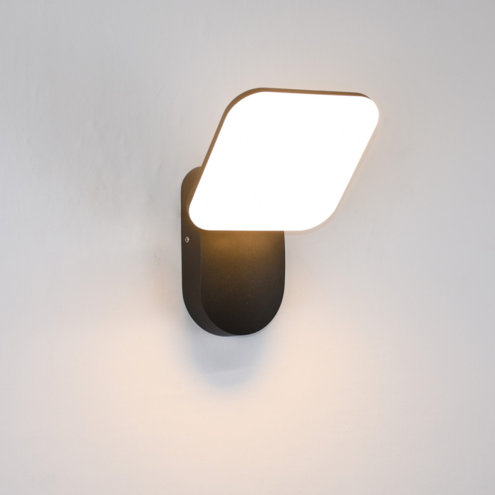 Italux Nammi Zewnętrzna Ścienna Czarny piaskowany IP54 1xLED 12W 3000K OWL-6206-3K