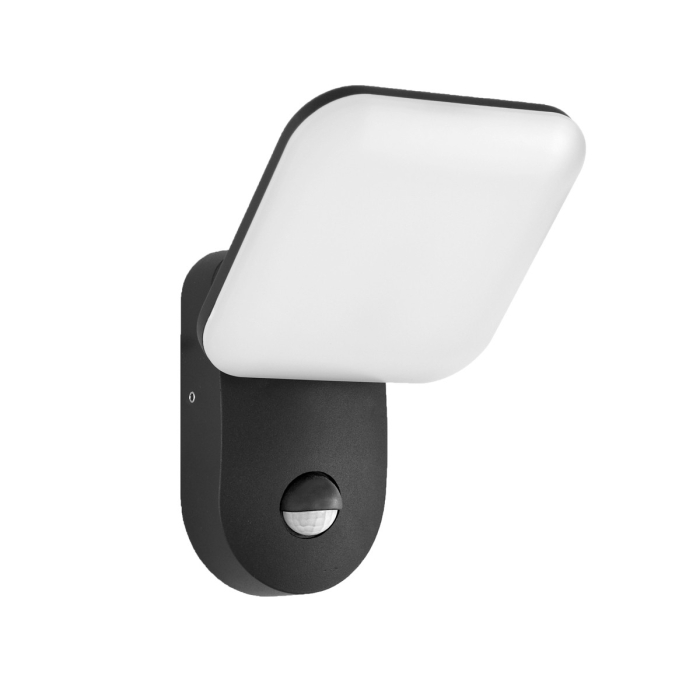 Italux Nammi 3K D-sensor Zewnętrzna Ścienna Czarny piaskowany IP54 1xLED 12W 3000K OWL-6206-S-3K