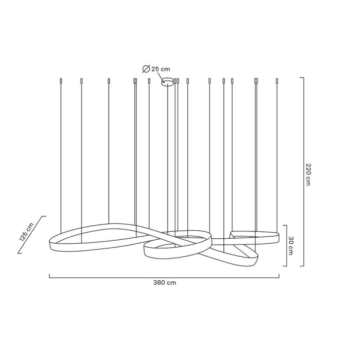 MOOSEE lampa wisząca WAVE 380 chrom (MSE1501100200)