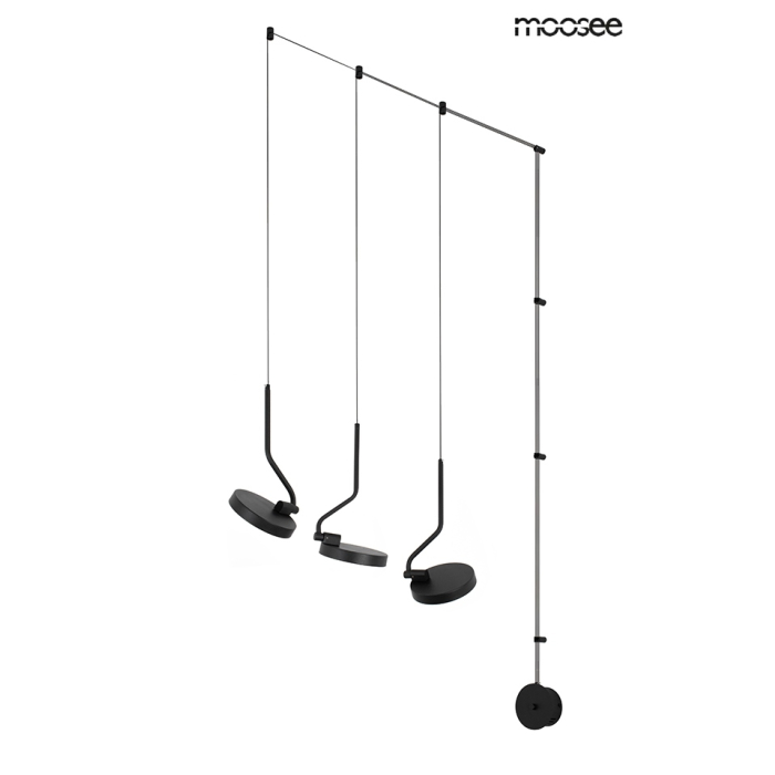 MOOSEE lampa ścienna FLAT 3 czarna (MSE010100385)