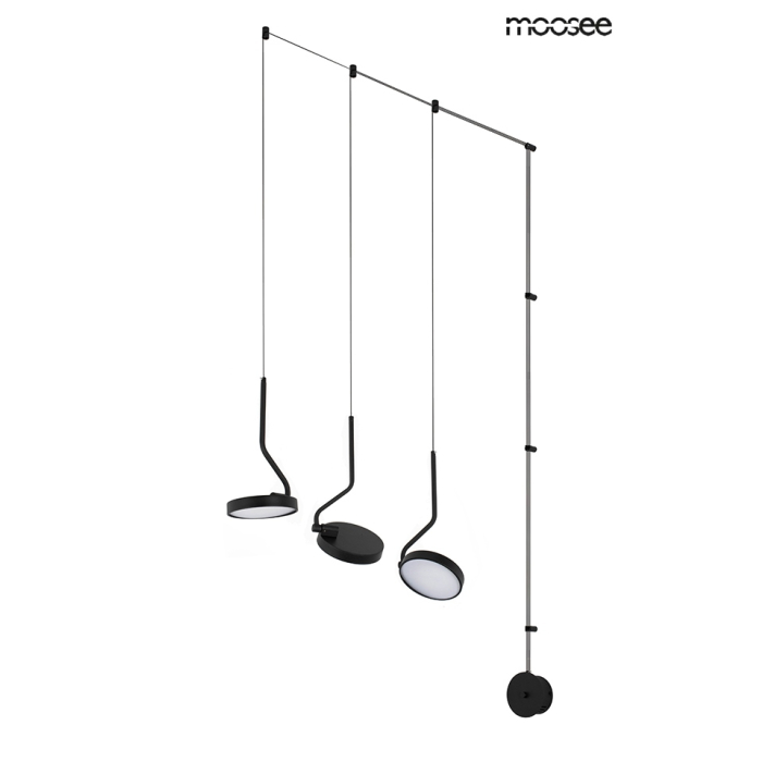 MOOSEE lampa ścienna FLAT 3 czarna (MSE010100385)