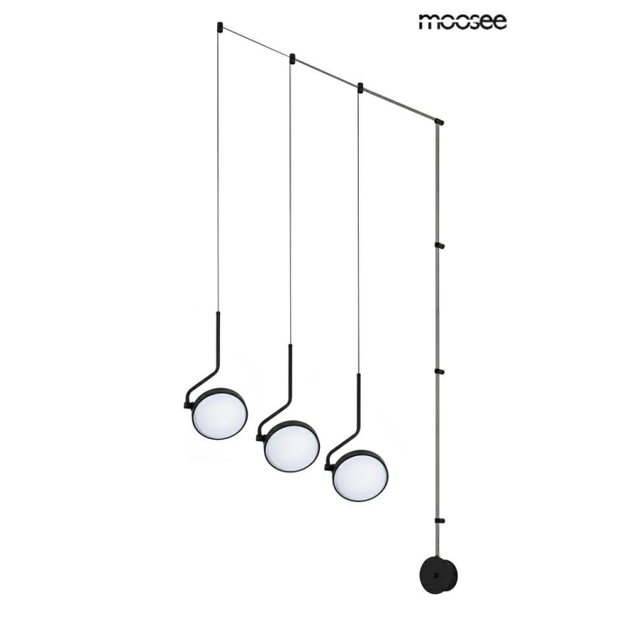 MOOSEE lampa ścienna FLAT 3 czarna (MSE010100385)