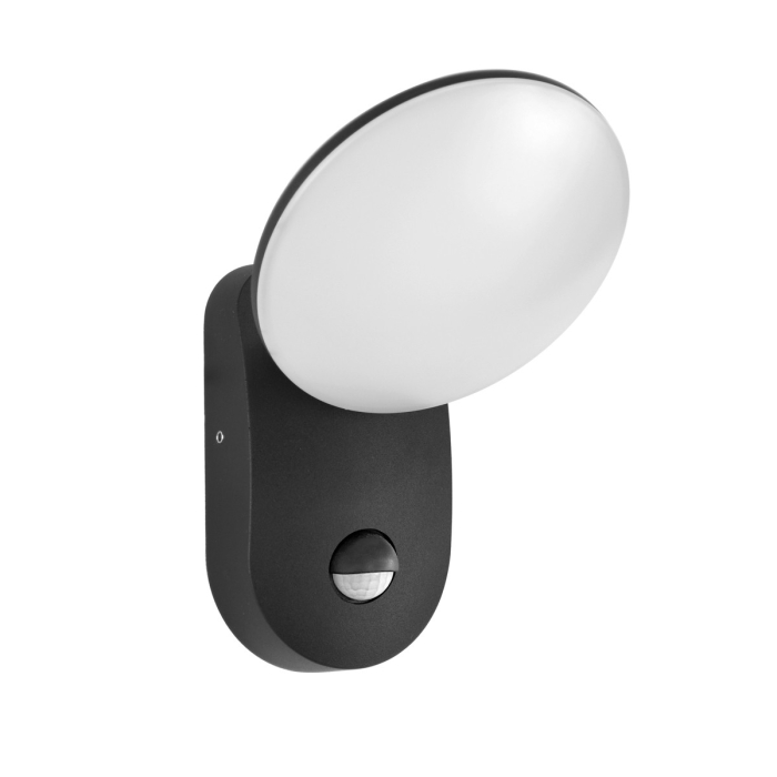Italux Monti 4K D-sensor Zewnętrzna Ścienna Czarny piaskowany IP54 1xLED 7W 4000K OWL-6214-S-4K