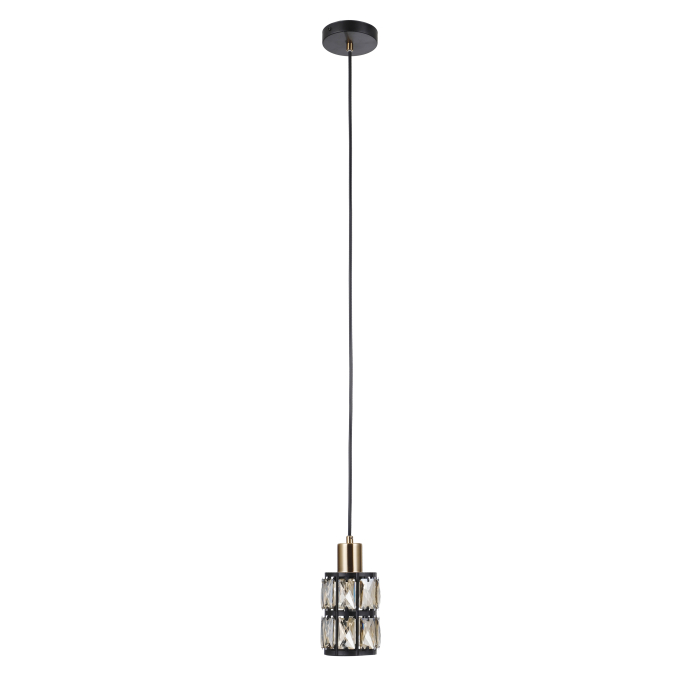 Italux Menfi Wisząca matt black+honey brass 1xE27 40W PND-44236-1-BK-GD