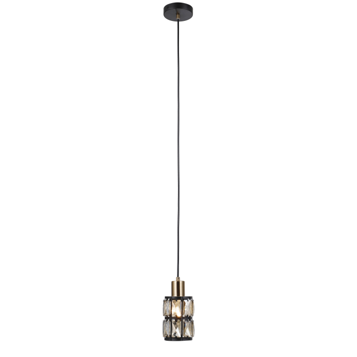 Italux Menfi Wisząca matt black+honey brass 1xE27 40W PND-44236-1-BK-GD