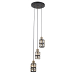 Italux Menfi Wisząca matt black+honey brass 3xE27 40W PND-44236-3-BK-GD