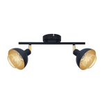 Italux Savio Reflektor/Spot Czarny mat, złoty 2xE14 40W SPL-27357-2-BK-GD