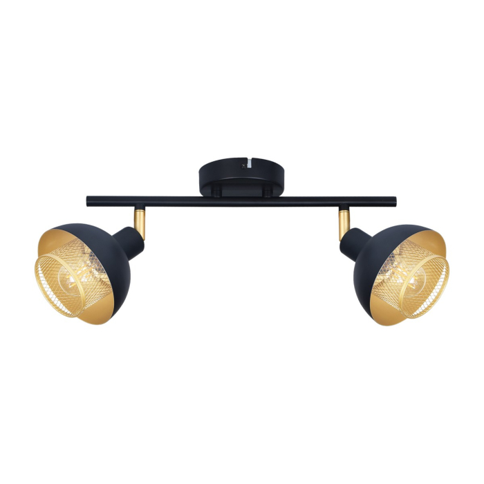 Italux Savio Reflektor/Spot Czarny mat, złoty 2xE14 40W SPL-27357-2-BK-GD