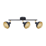 Italux Savio Reflektor/Spot Czarny mat, złoty 3xE14 40W SPL-27357-3-BK-GD