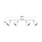 Italux Savio Reflektor/Spot Czarny mat, złoty 4xE14 40W SPL-27357-4-BK-GD
