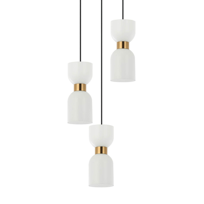 Italux Monza Wisząca Mosiężny 3xE27 40W PND-57602-3-BK+BRO