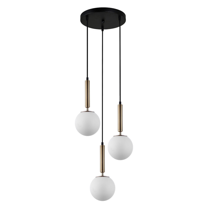 Italux Ravena Wisząca Mosiężny 3xE27 10W PND-2324-3A GD+OPAL
