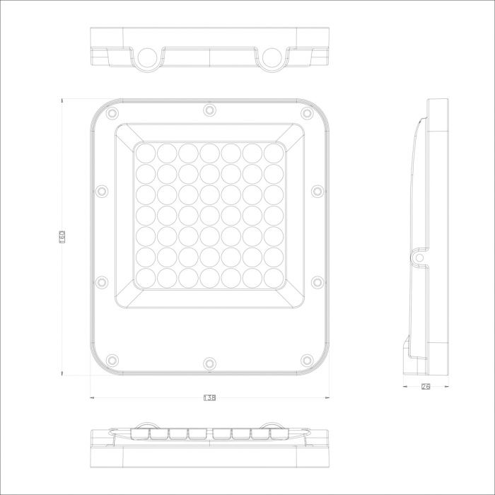 ITALUX Timbo Naświetlacz Szary IP65 1xLED 30W Neutralna biel FD-23913-30W