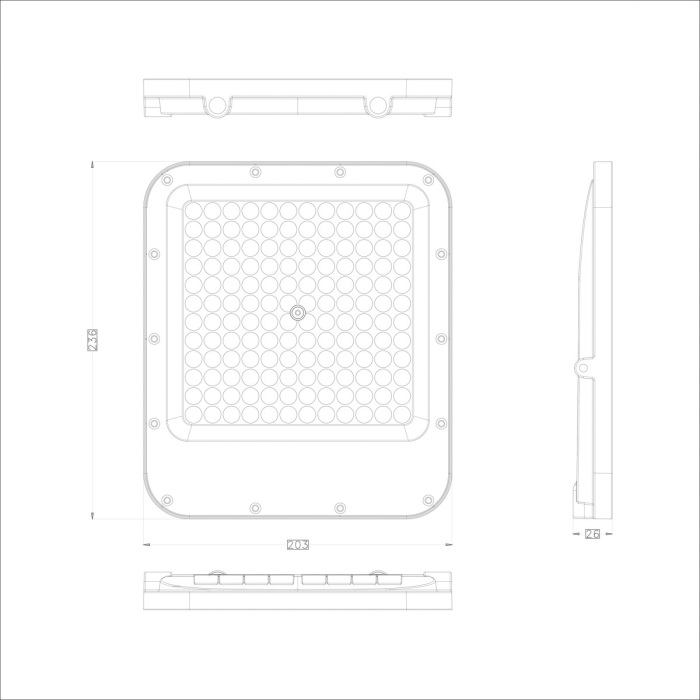 ITALUX Timbo Naświetlacz Szary IP65 1xLED 100W Neutralna biel FD-23913-100W