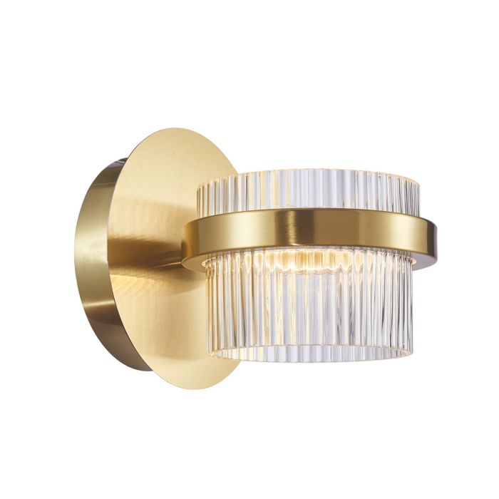 ITALUX Tiara Kinkiet Piaskowany złoty z połyskiem 1xLED 9W WL-77362-9W-GD