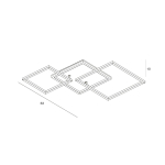 ITALUX Noris Plafon Czarny piaskowany 2xLED 38W Ciepła biel PLF-82738-38W-WO