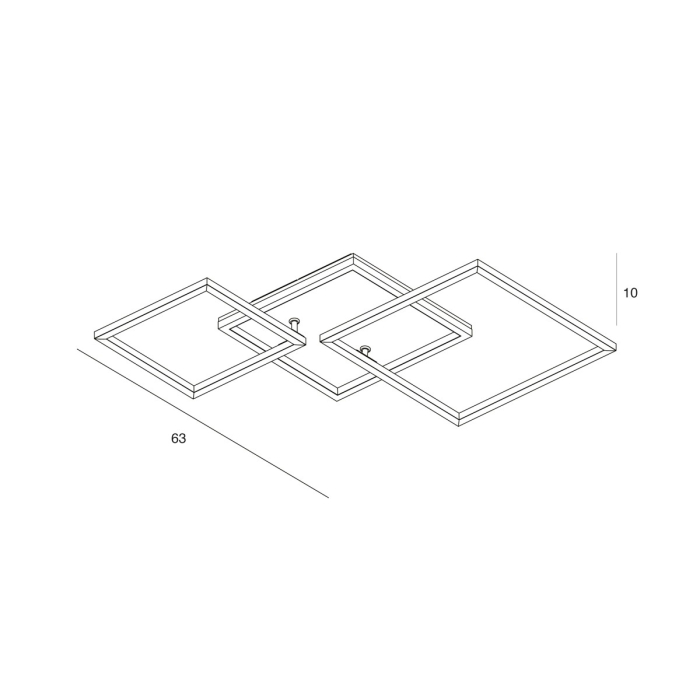 ITALUX Noris Plafon Czarny piaskowany 2xLED 38W Ciepła biel PLF-82738-38W-WO