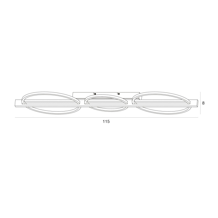 ITALUX Natano Plafon Czarny piaskowany 3xLED 38W Ciepła biel PLF-55362-40W-WO
