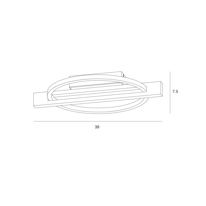 ITALUX Natano Plafon Czarny piaskowany 1xLED 16W Ciepła biel PLF-55362-15W-WO
