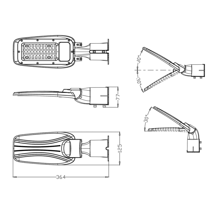 ITALUX Marlo Uliczna Czarny IP65 1xLED 50W Neutralna biel FD-73452-50W