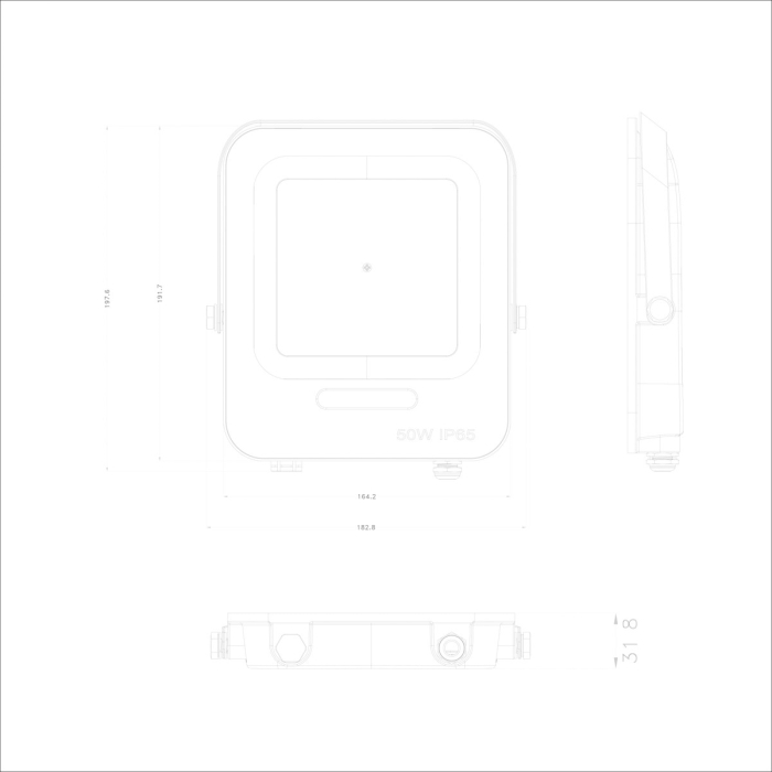 ITALUX Korta Naświetlacz Szary IP65 1xLED 50W Neutralna biel FD-27253-50W
