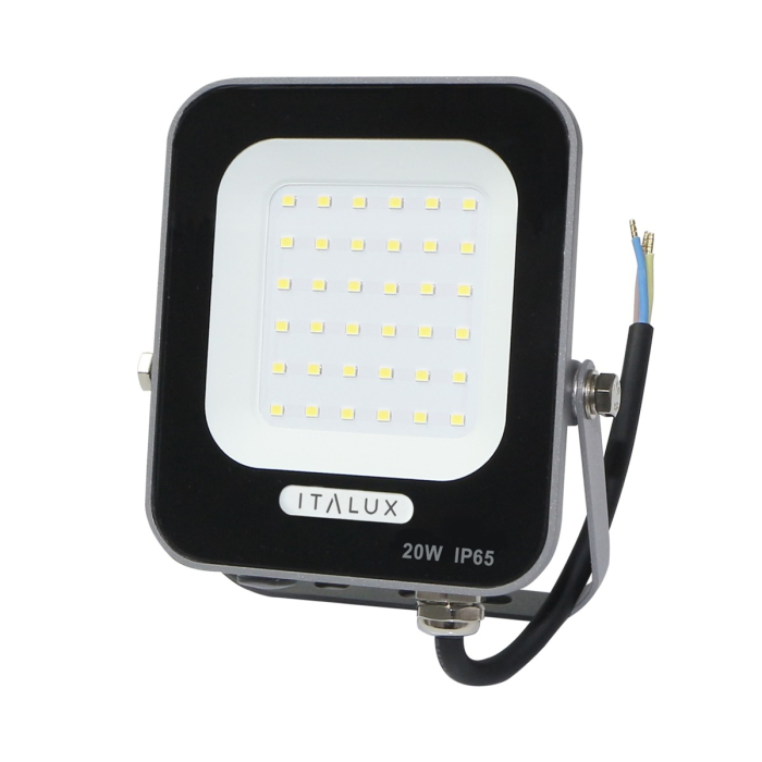 ITALUX Korta Naświetlacz Szary IP65 1xLED 20W Neutralna biel FD-27253-20W