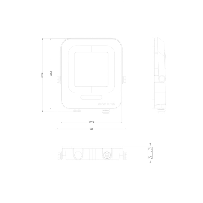 ITALUX Korta Naświetlacz Szary IP65 1xLED 30W Neutralna biel FD-27253-30W