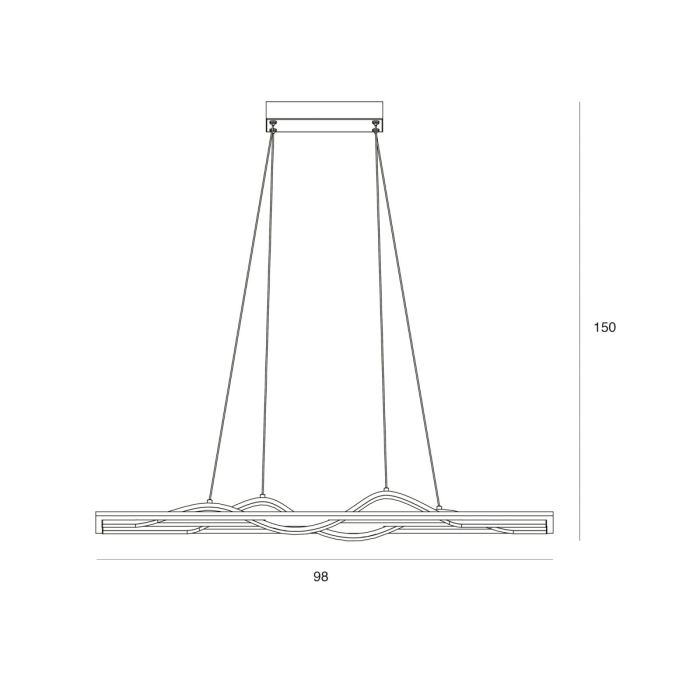 ITALUX Conato Wisząca Czarny piaskowany 2xLED 35W Ciepła biel PND-23848-30W-BK-GD