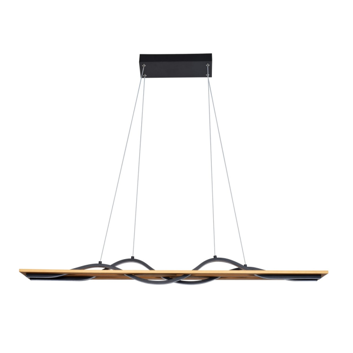 ITALUX Conato Wisząca Czarny piaskowany 2xLED 35W Ciepła biel PND-23848-30W-BK-GD