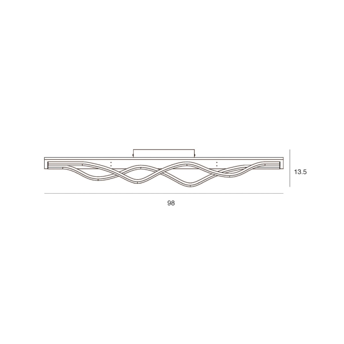 ITALUX Conato Plafon Czarny piaskowany 2xLED 35W Ciepła biel PLF-23848-30W-BK-GD