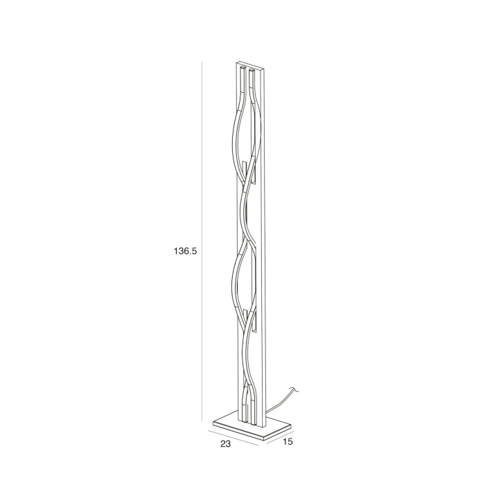 ITALUX Conato Stojąca Czarny piaskowany 2xLED 35W Ciepła biel FL-23848-30W-BK-GD