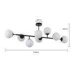 Light Prestige Dorado 8 lampa wisząca czarna LP-002/8P BK 8xE14 czarny/biały