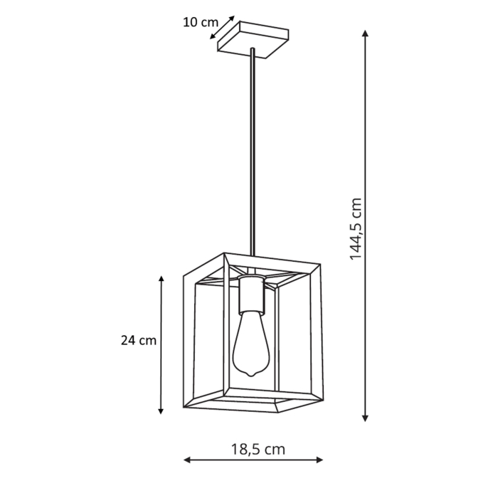 Light Prestige Napoli wisząca czarna E27 czarny LP-4146/1P-BL