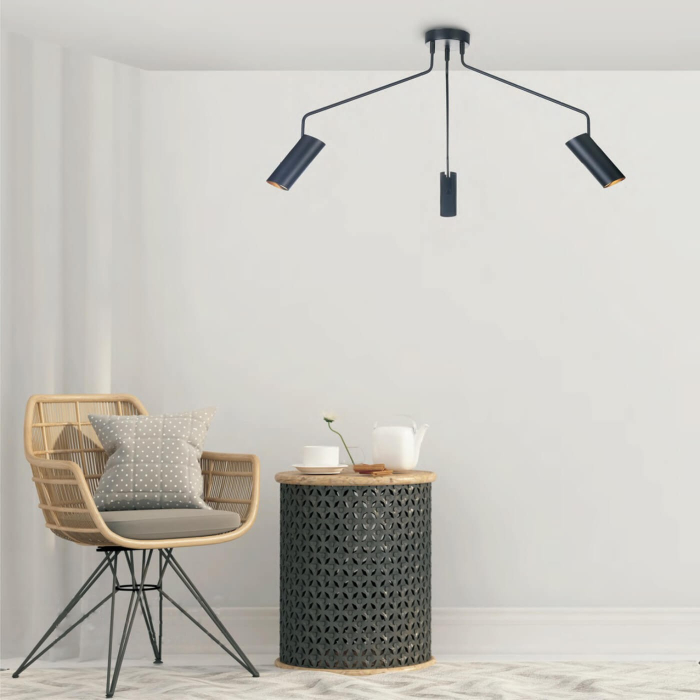 Light Prestige Futuro 3 wisząca czarna GU10 czarny LP-17001/3C BK