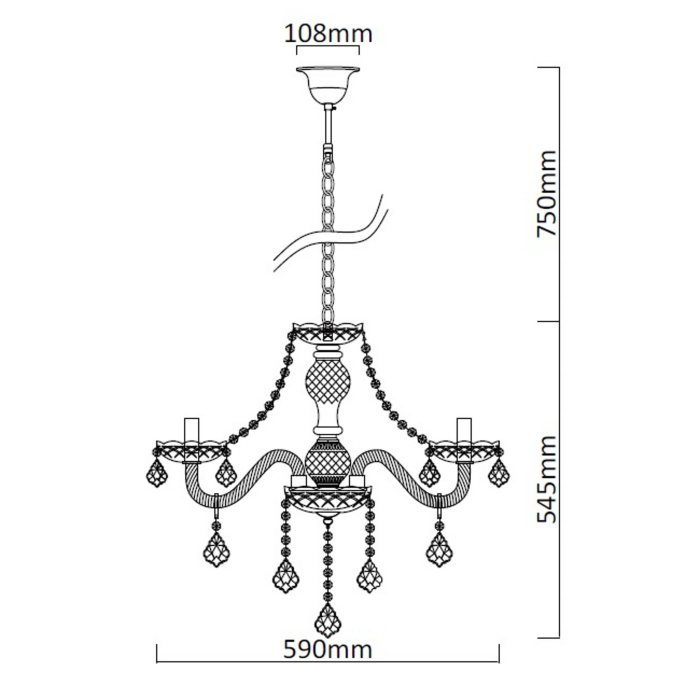 Light Prestige Cristallo 5 wisząca E14 transparentny LP-2940/5P