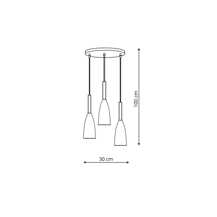 Light Prestige Solin 3 wisząca szara E27 szary LP-181/3P GR