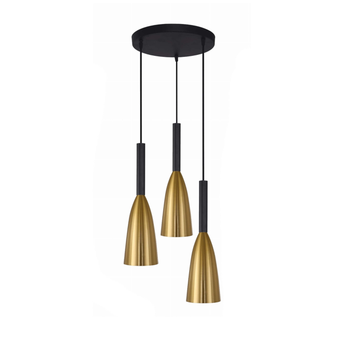 Light Prestige Solin 3 wisząca talerz złota  E27 złoty/czarny LP-181/3P GD