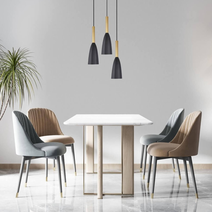 Light Prestige Solin 3 wisząca talerz złota  E27 złoty/czarny LP-181/3P GD