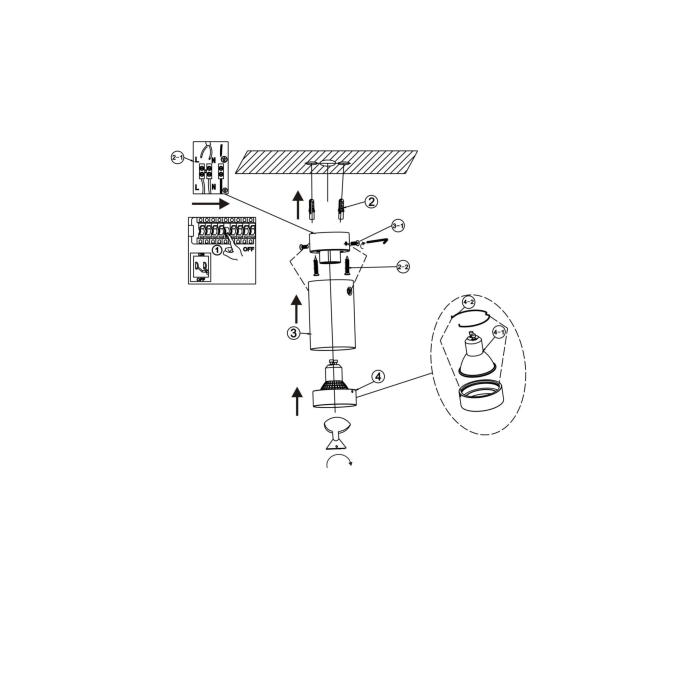 Light Prestige Manacor oczko białe  ze złotym ringiem 17 cm GU10 biały LP-232/1D - 170 WH/GD