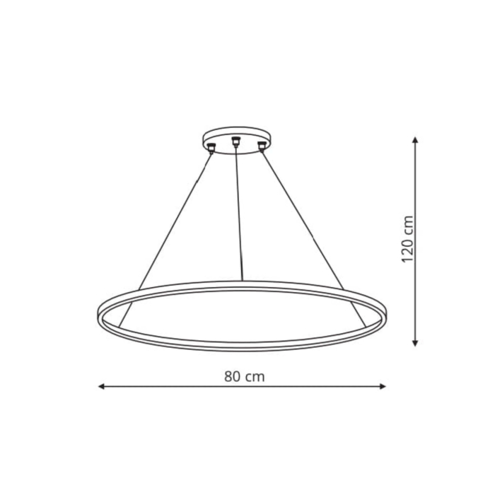 Light Prestige Ring lampa wisząca duża czarna 3000K LP-909/1P L BK 1xLED czarny