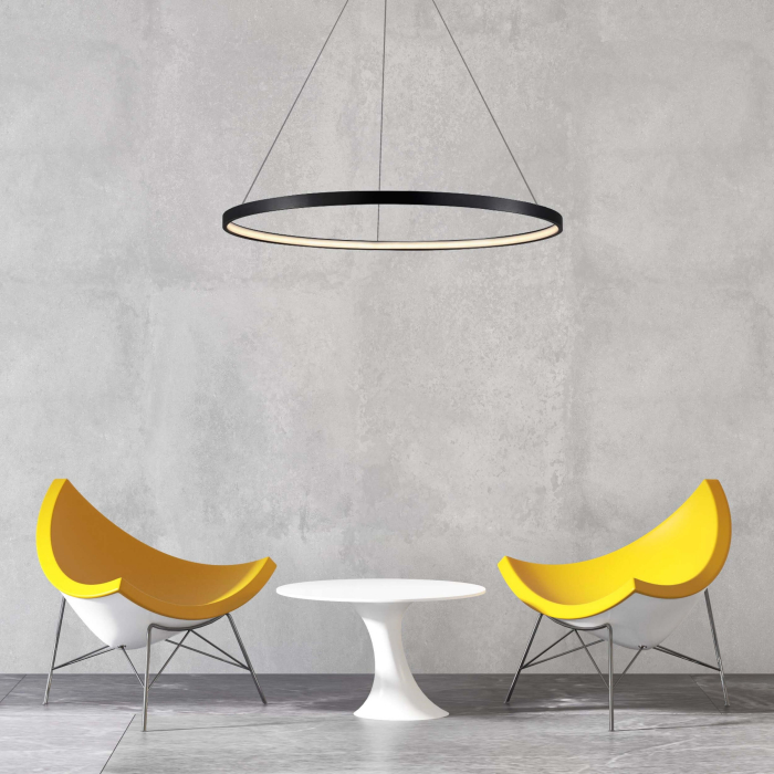 Light Prestige Ring lampa wisząca średnia czarna 3000K LP-909/1P M BK 1xLED czarny
