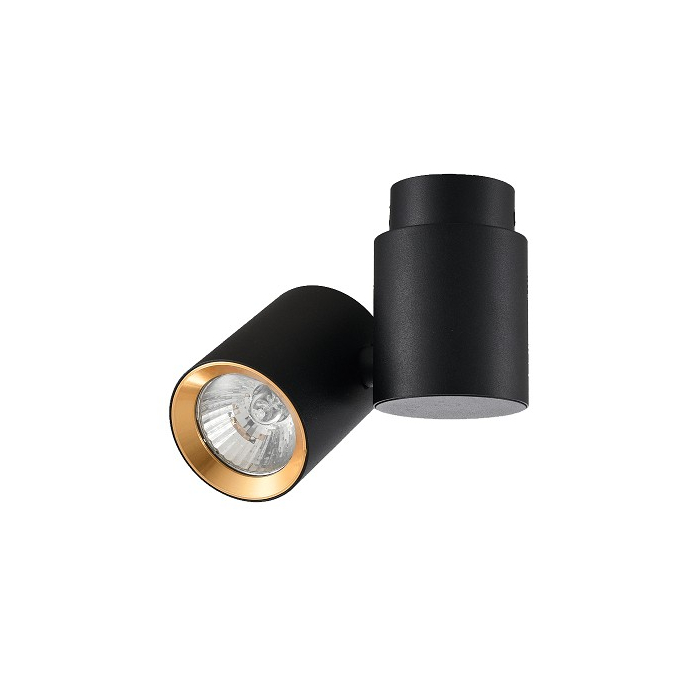Light Prestige Boston 1 czarny ze złotym ringiem GU10 czarny LP-741/1W BK/GD