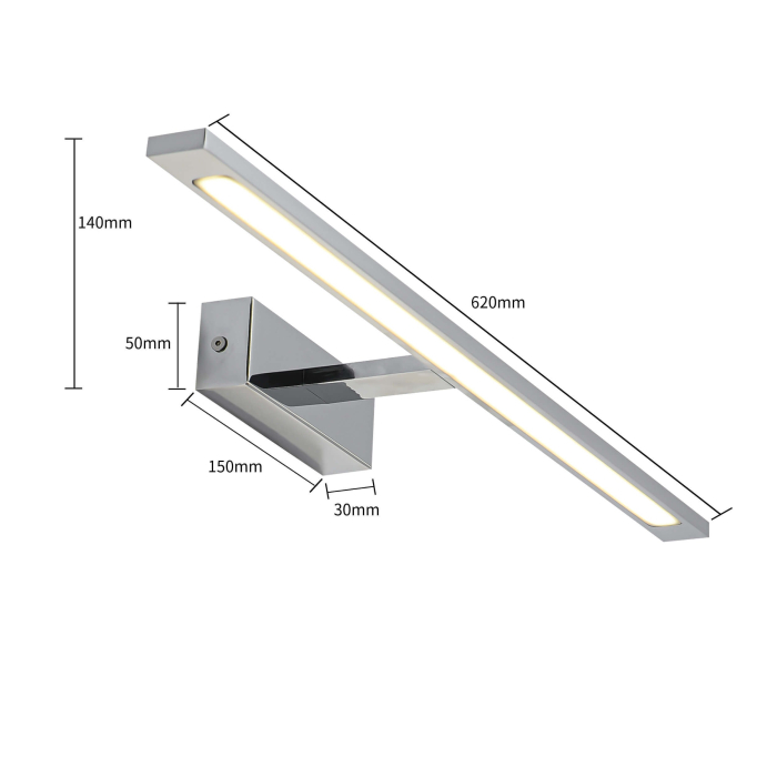 Light Prestige Isla kinkiet chrom duzy z IP44 3000K LED chrom GS-LWB-20W/3 CH