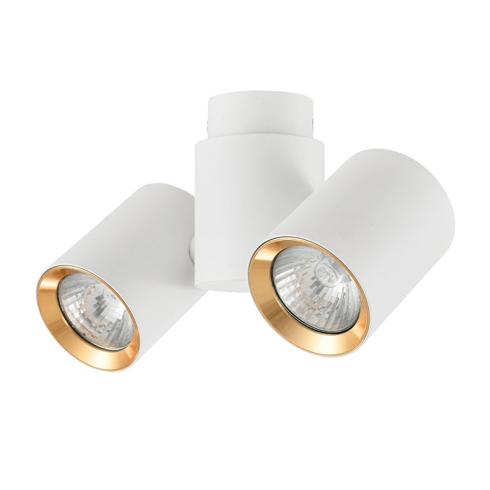 Light Prestige Boston 2 biały ze złotym ringiem GU10 biały LP-741/2W WH/GD
