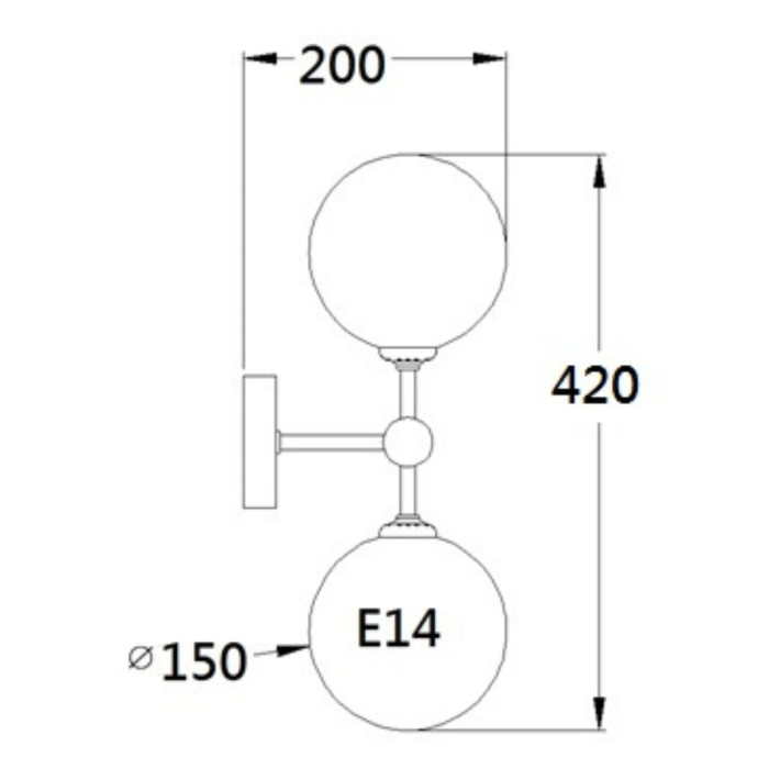 Light Prestige Dorado kinkiet 2 złoty 2xE14 złoty/ biały