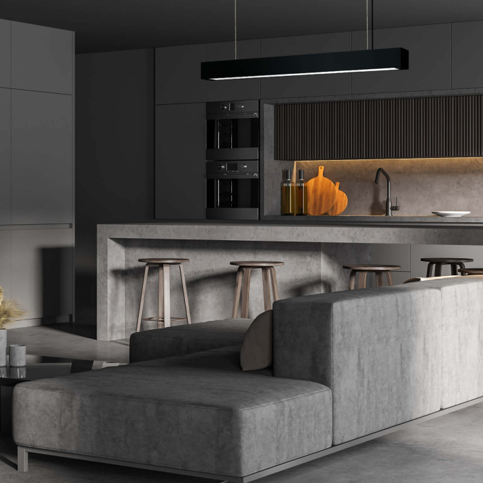 Light Prestige Ibros wisząca czarna średnia 18W 3000K IP20 LP-7001/1P 20 BK-63 18/3 1xLED czarny