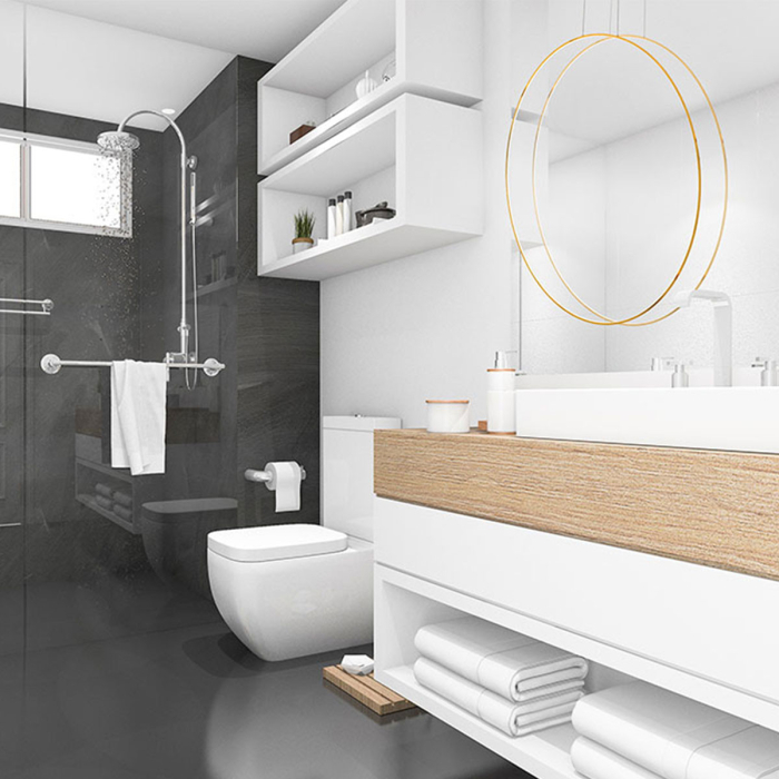 Light Prestige Mirror wisząca mała złota 1xLED IP44 złoty LP-999/1P S GD