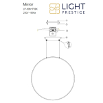 Light Prestige Mirror wisząca mała złota 1xLED IP44 złoty LP-999/1P S GD