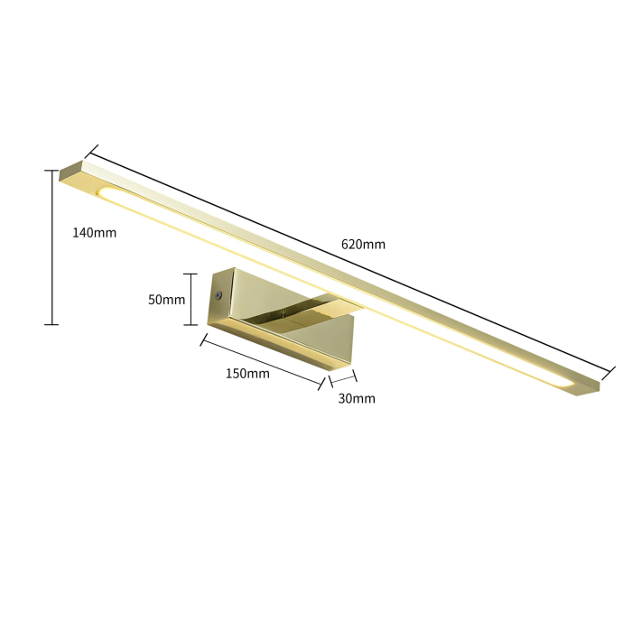 Light Prestige Isla kinkiet złoty duzy z IP44 CCT (zmienna barwa) LED złoty GS-LWB-20W GOLD CCT