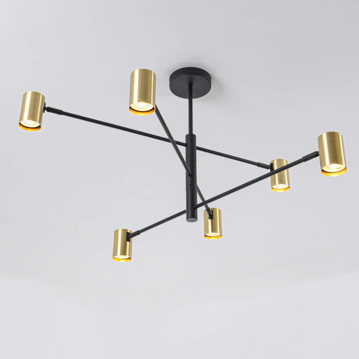 Light Prestige Snow 6 złoty xGU10 Złoty/Czarny LP-731/6P GD